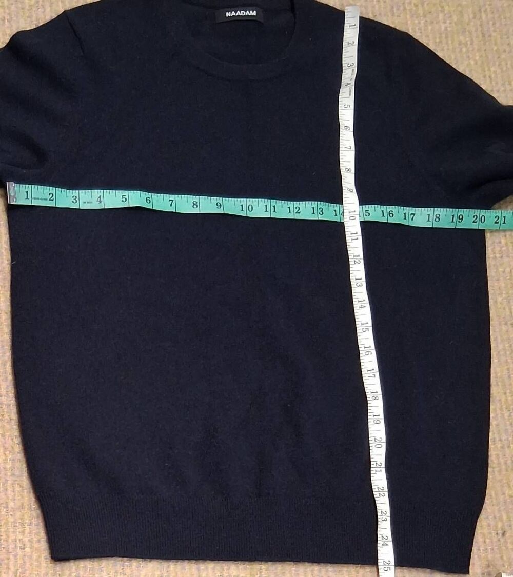 Naadam cashmere mens large sweater navy blue crewneck 100% cashmere - Picture 2 of 9